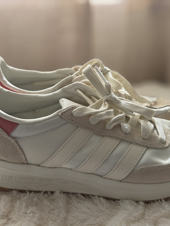 adidas Shoes - Adidas Women's White & Pink Cloudfoam Run 70's